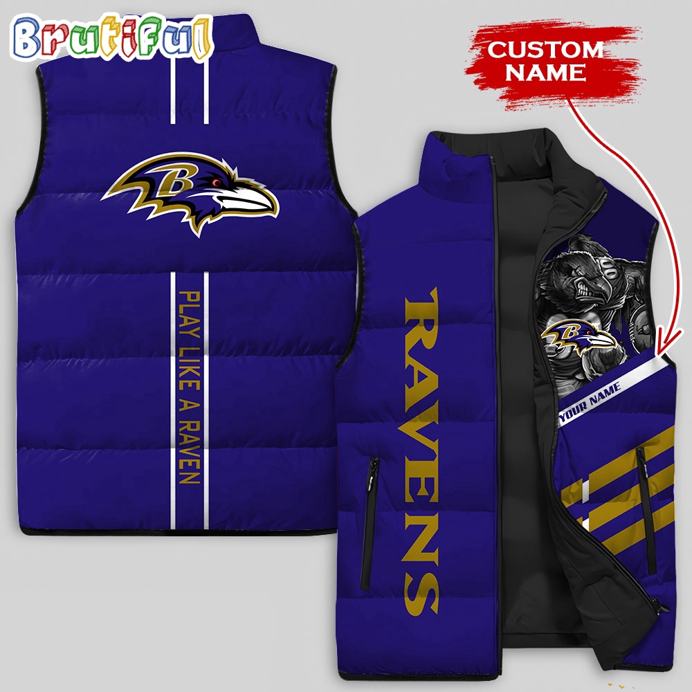 Sportswearmerch Baltimore Ravens NFL Damn Right Sleeveless Down Puffer Jacket For Fan