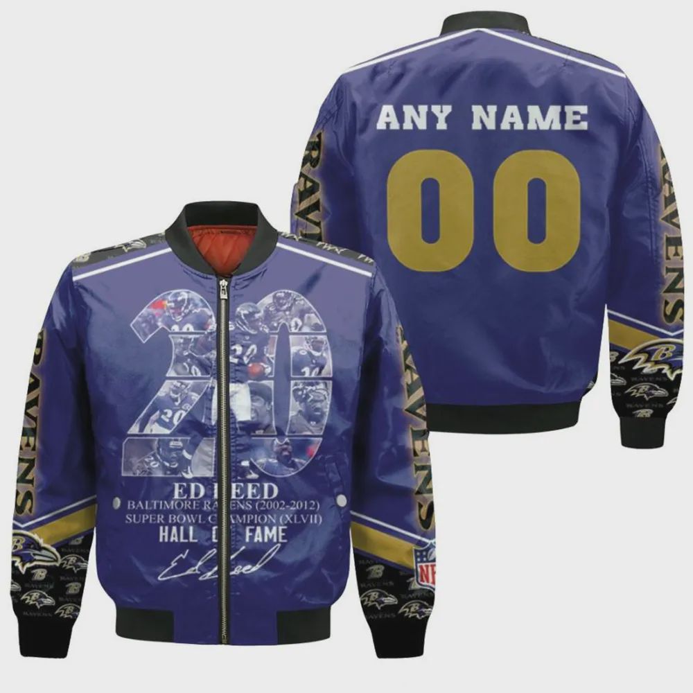 Sportswearmerch Baltimore Ravens NFL Ed Reed Bomber Jacket For Fan
