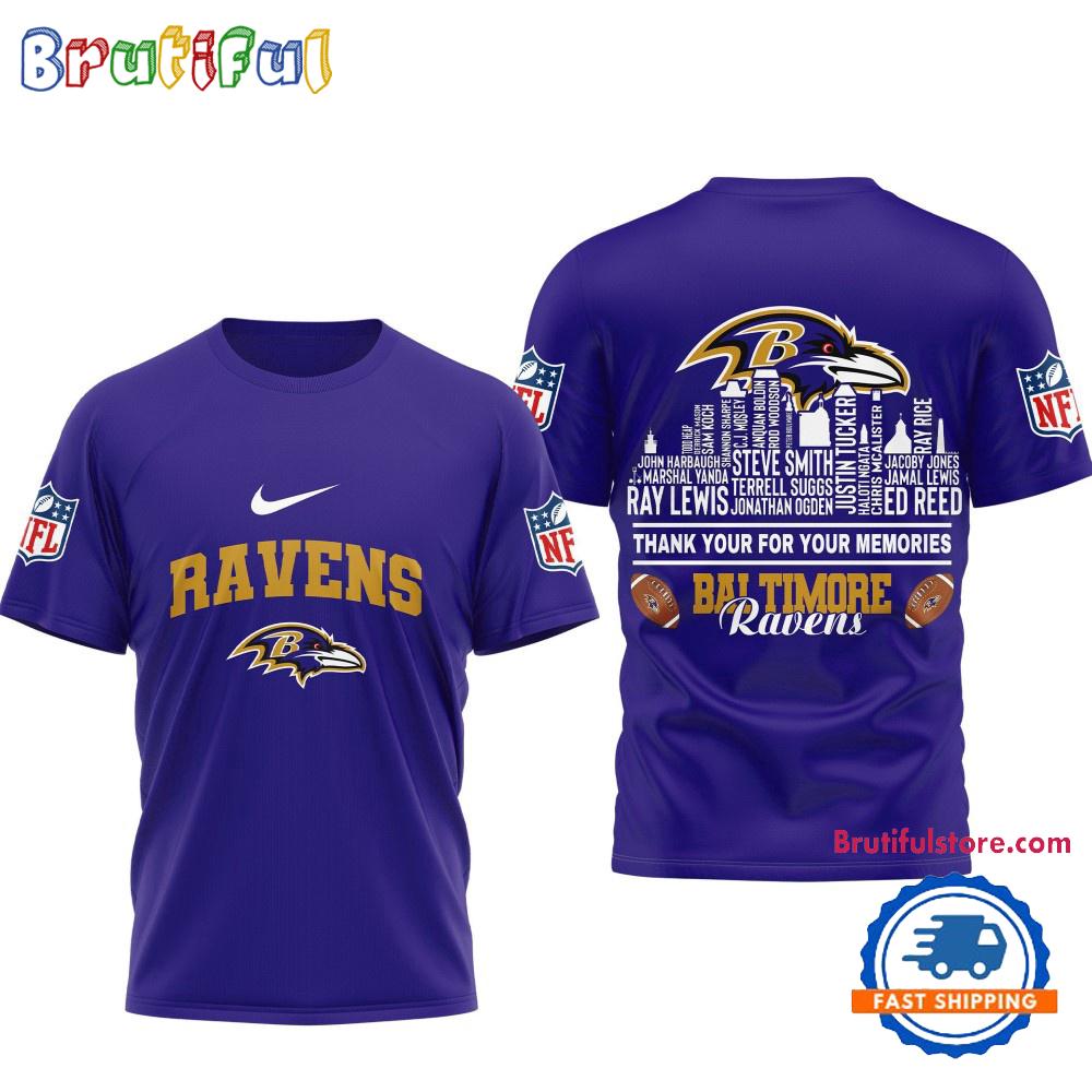 Sportswearmerch Baltimore Ravens NFL Football Legends Of The Game 3D Shirt For Fan