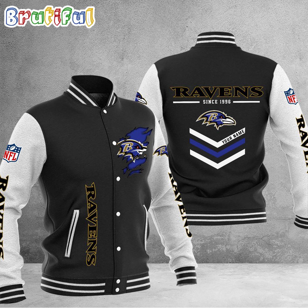Sportswearmerch Baltimore Ravens NFL Personalized Baseball Jacket For Fan