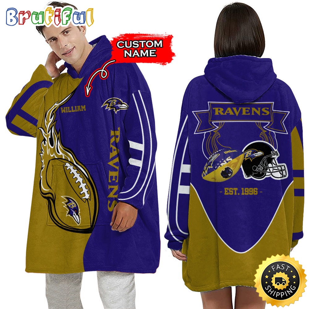 Sportswearmerch Baltimore Ravens NFL Personalized Blaket Hoodie For Fan