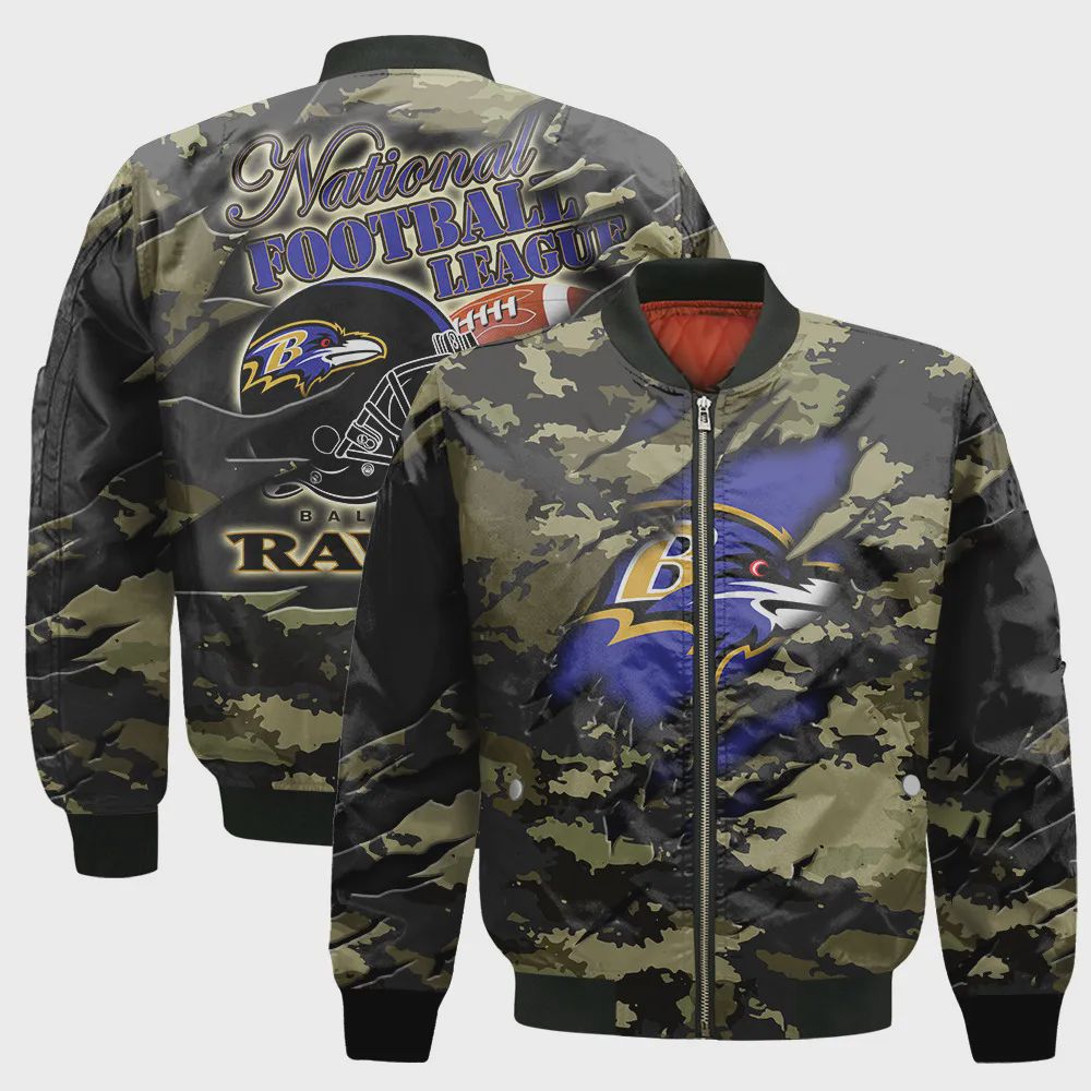 Sportswearmerch Baltimore Ravens NFL Personalized Bomber Jacket For Fan
