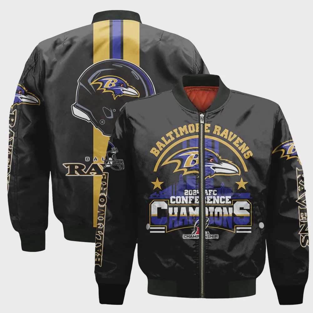 Sportswearmerch Baltimore Ravens NFL Personalized Bomber Jacket For Fan