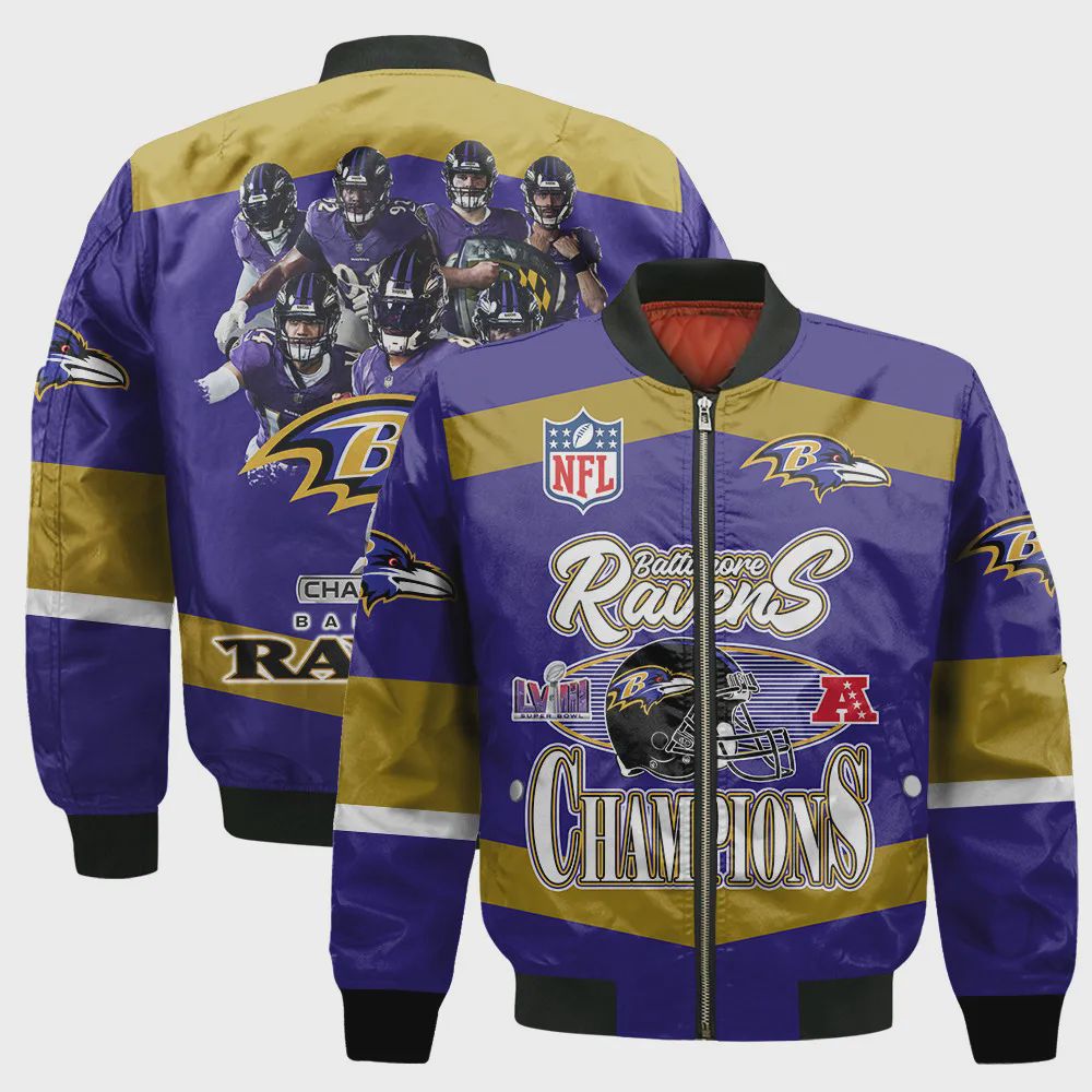 Sportswearmerch Baltimore Ravens NFL Personalized Bomber Jacket For Fan