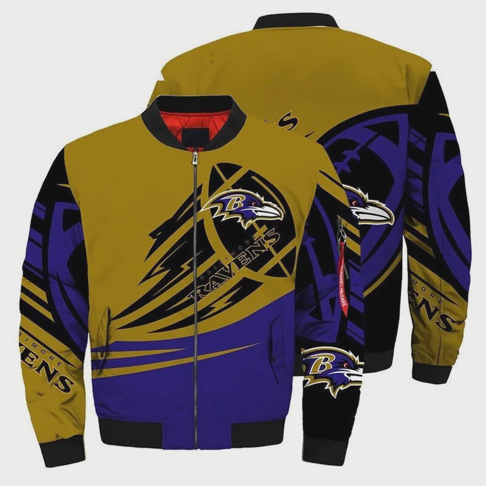 Sportswearmerch Baltimore Ravens NFL Personalized Bomber Jacket For Fan