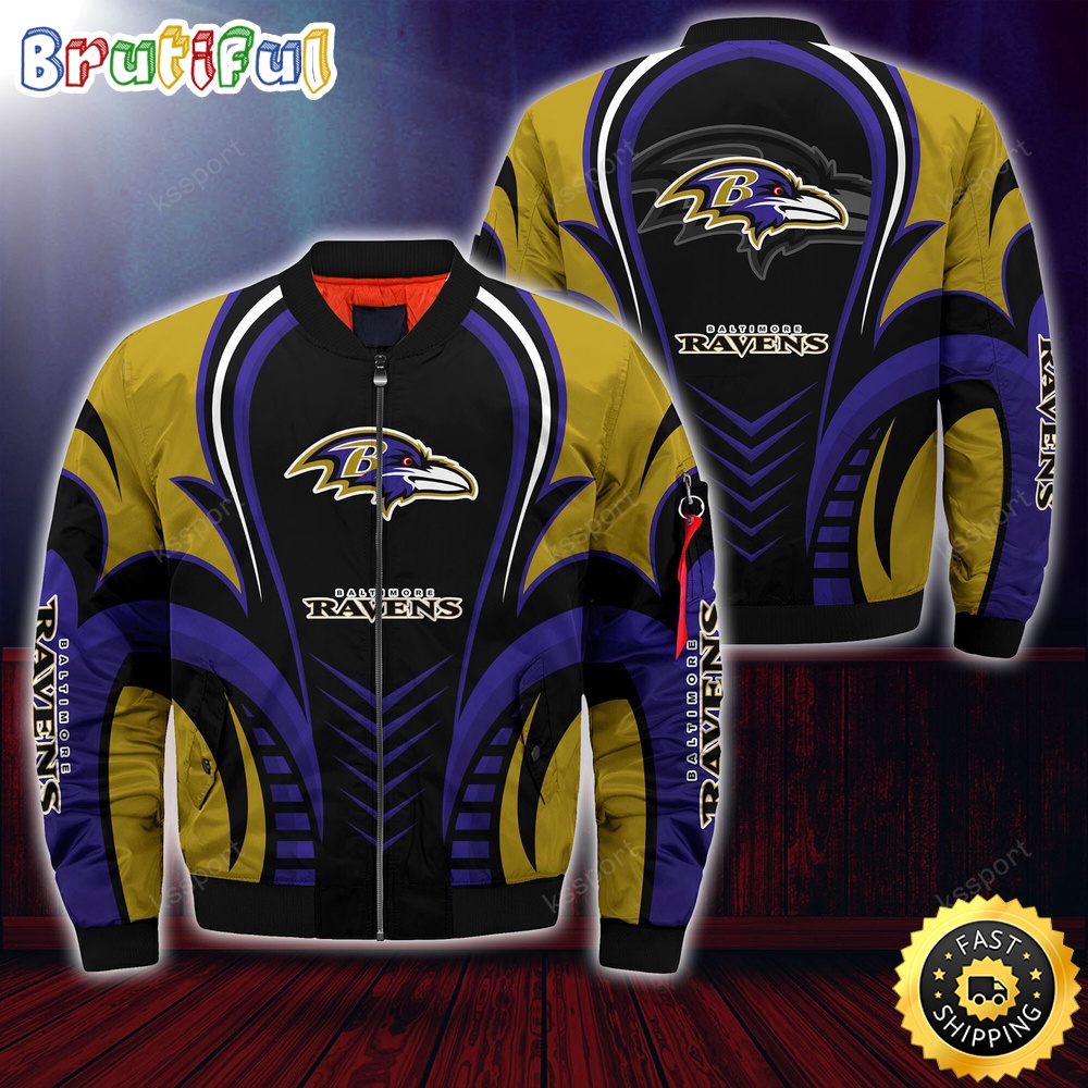 Sportswearmerch Baltimore Ravens NFL Personalized Bomber Jacket For Fan