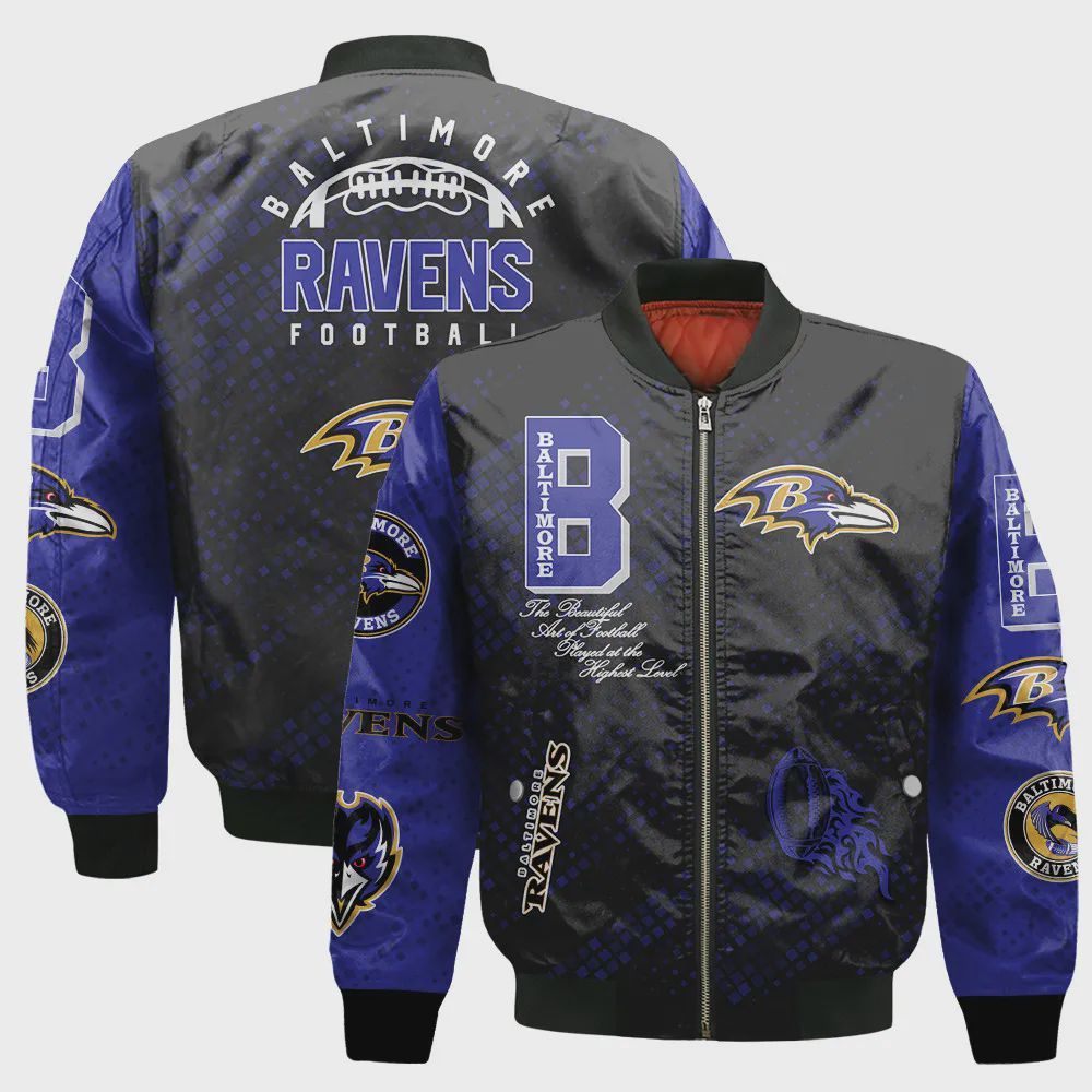 Sportswearmerch Baltimore Ravens NFL Personalized Bomber Jacket For Fan
