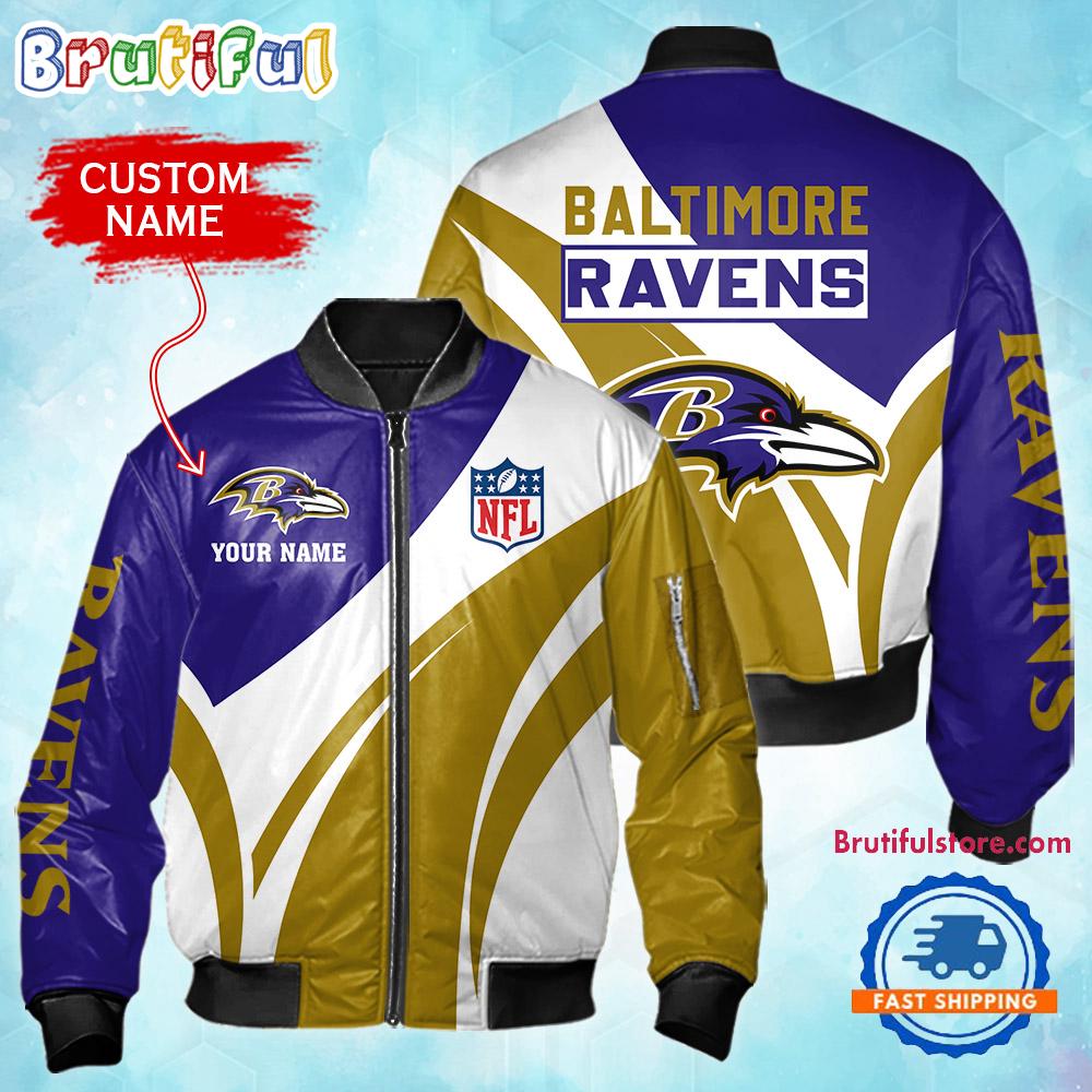 Sportswearmerch Baltimore Ravens NFL Personalized Bomber Jacket For Fan