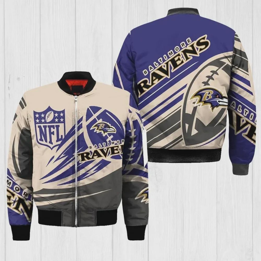 Sportswearmerch Baltimore Ravens NFL Personalized Bomber Jacket For Fan