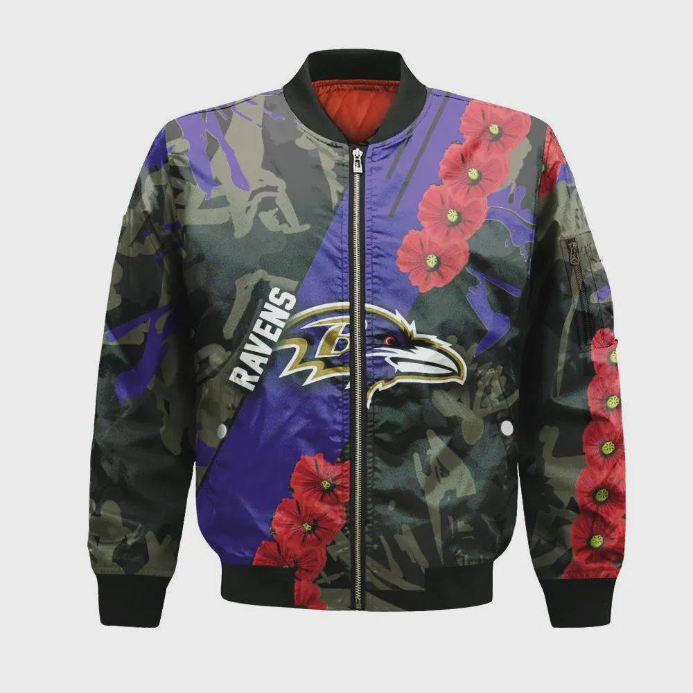 Sportswearmerch Baltimore Ravens NFL Personalized Bomber Jacket For Fan