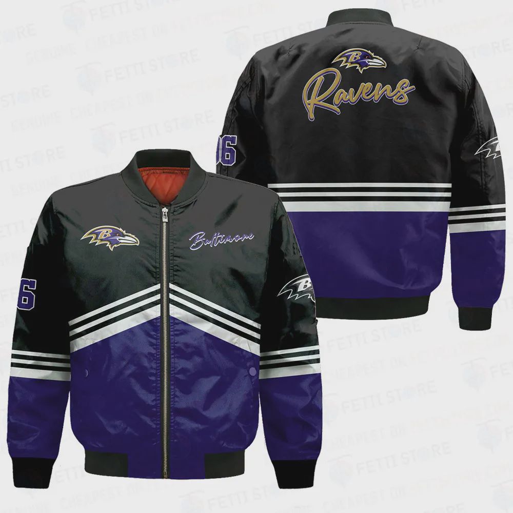 Sportswearmerch Baltimore Ravens NFL Personalized Bomber Jacket For Fan