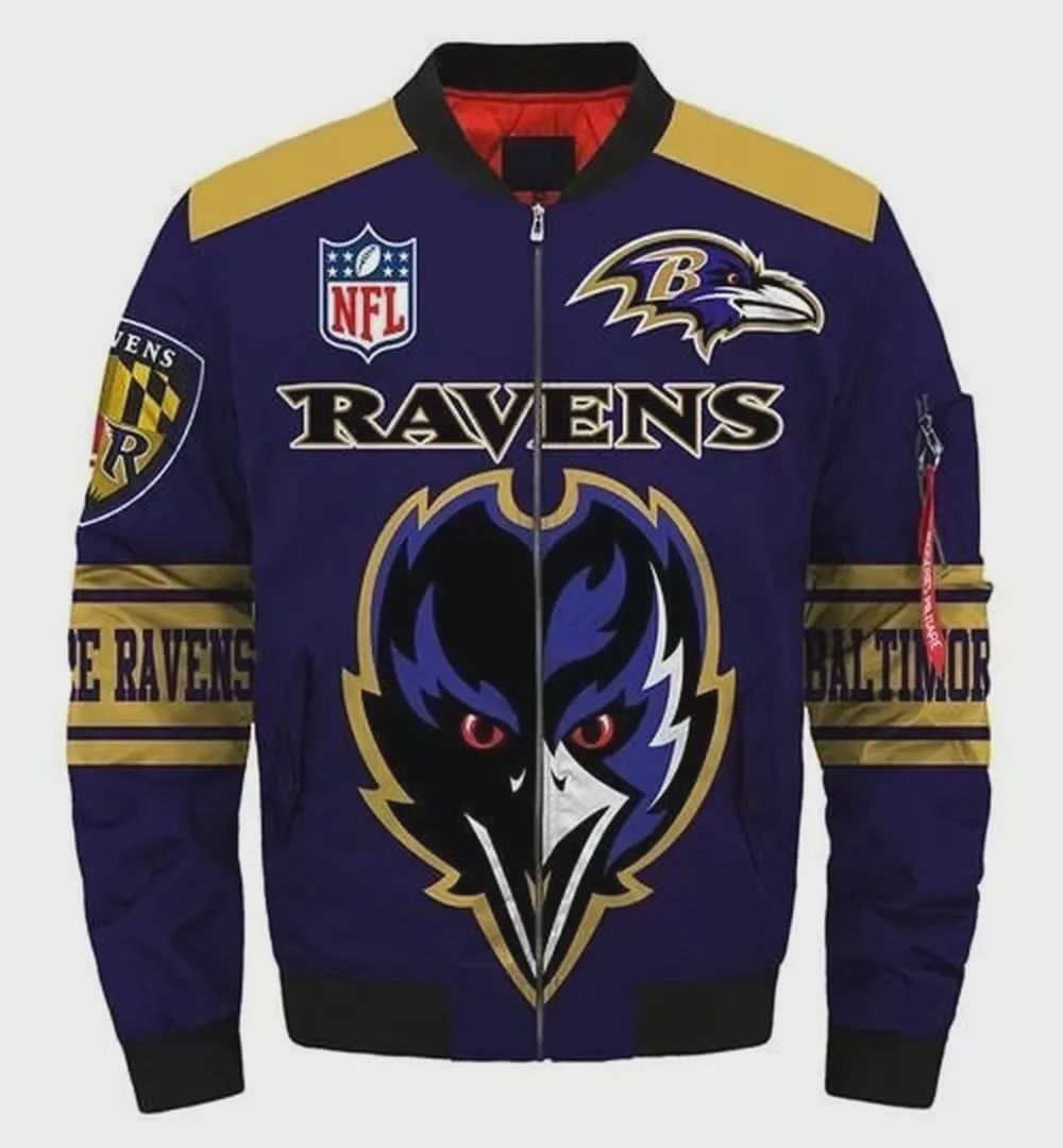 Sportswearmerch Baltimore Ravens NFL Personalized Bomber Jacket For Fan