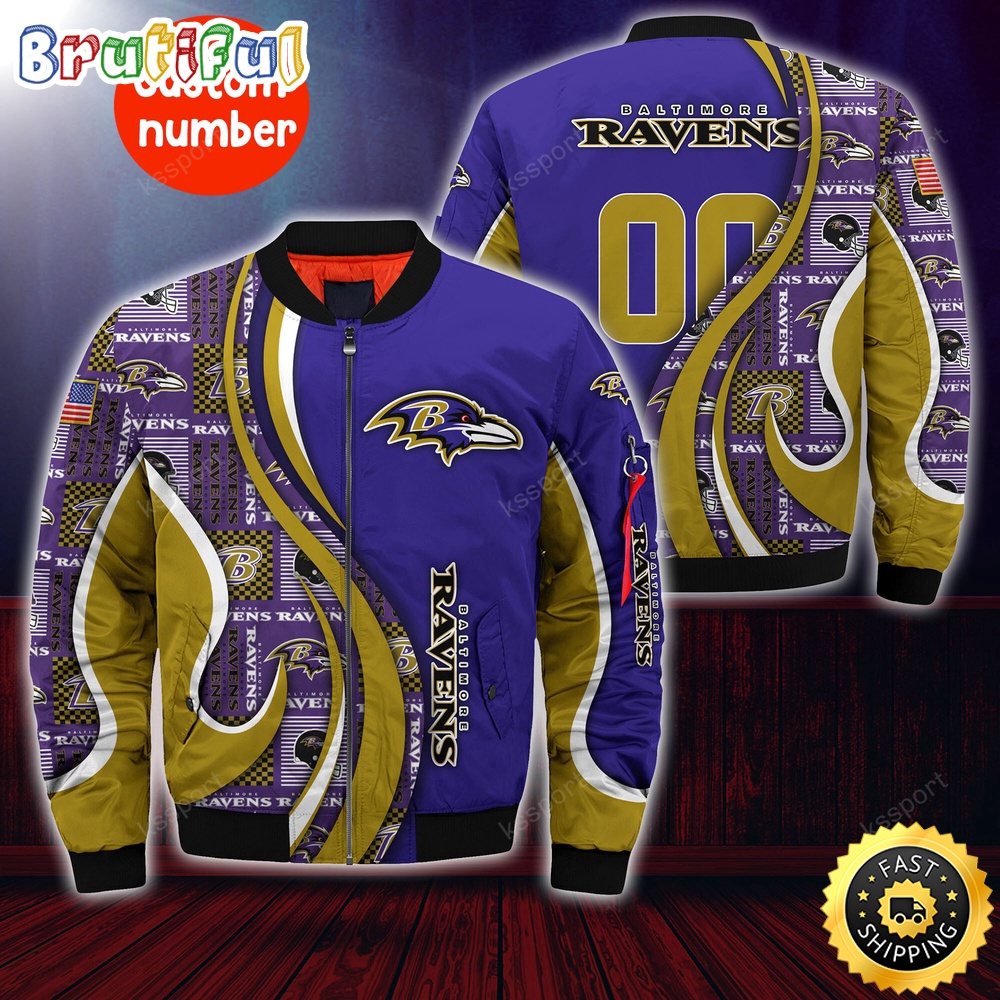 Sportswearmerch Baltimore Ravens NFL Personalized Bomber Jacket For Fan