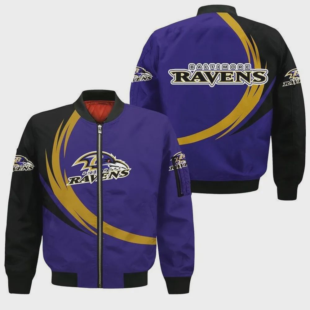 Sportswearmerch Baltimore Ravens NFL Personalized Bomber Jacket For Fan