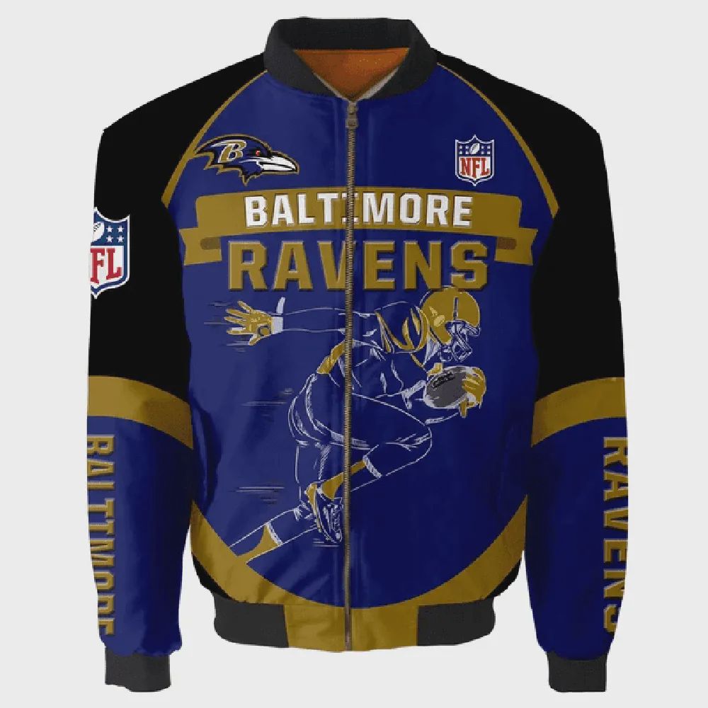 Sportswearmerch Baltimore Ravens NFL Personalized Bomber Jacket For Fan