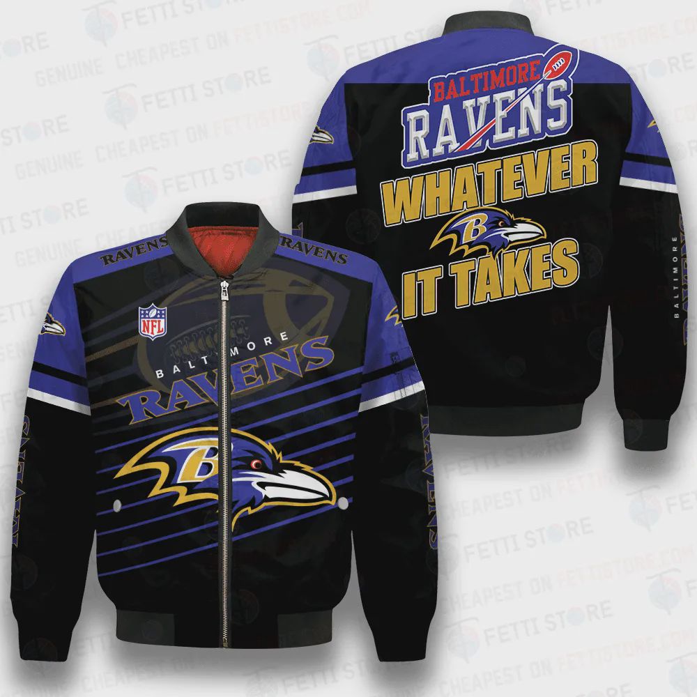 Sportswearmerch Baltimore Ravens NFL Personalized Bomber Jacket For Fan