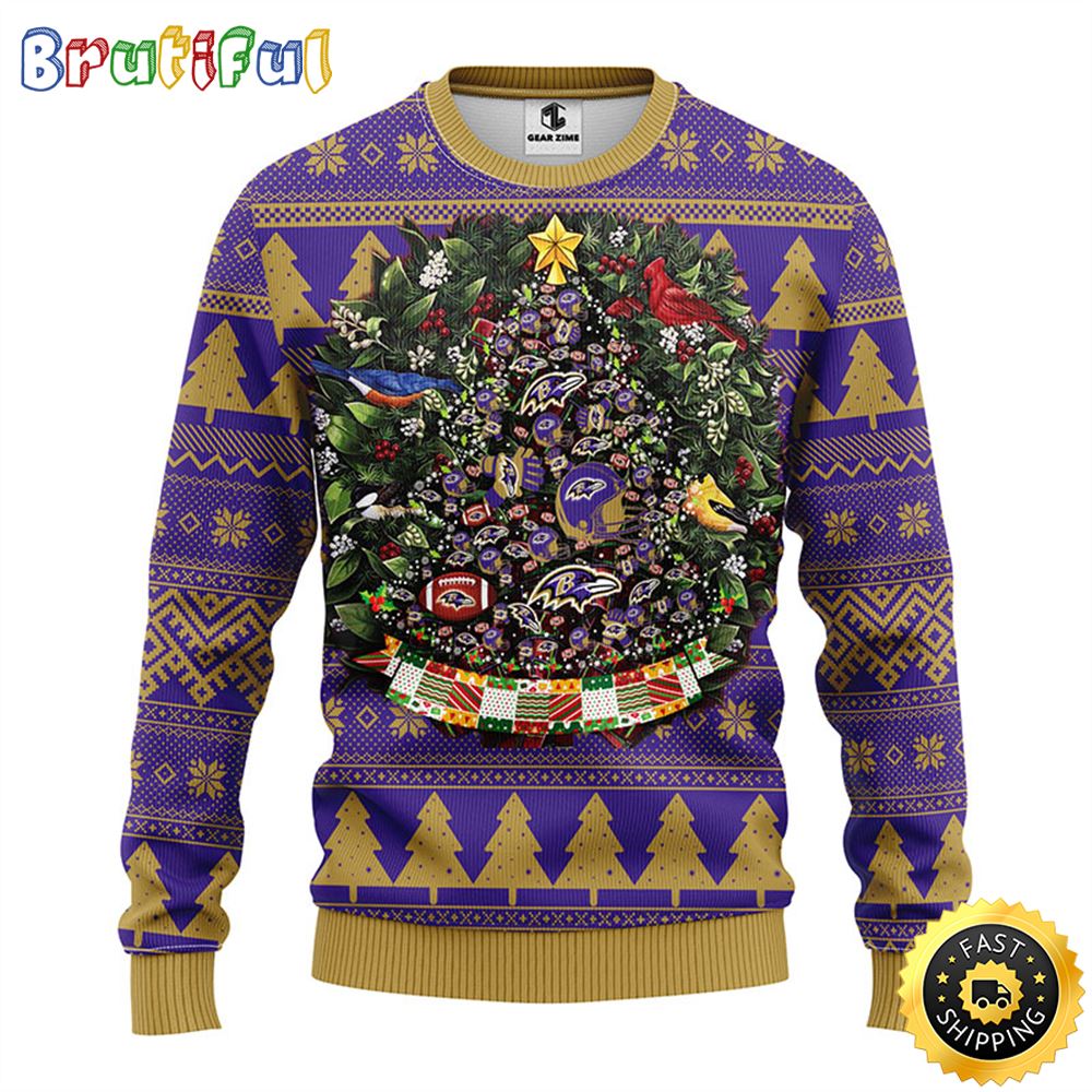 Sportswearmerch Baltimore Ravens NFL Personalized Christmas Sweater For Fan