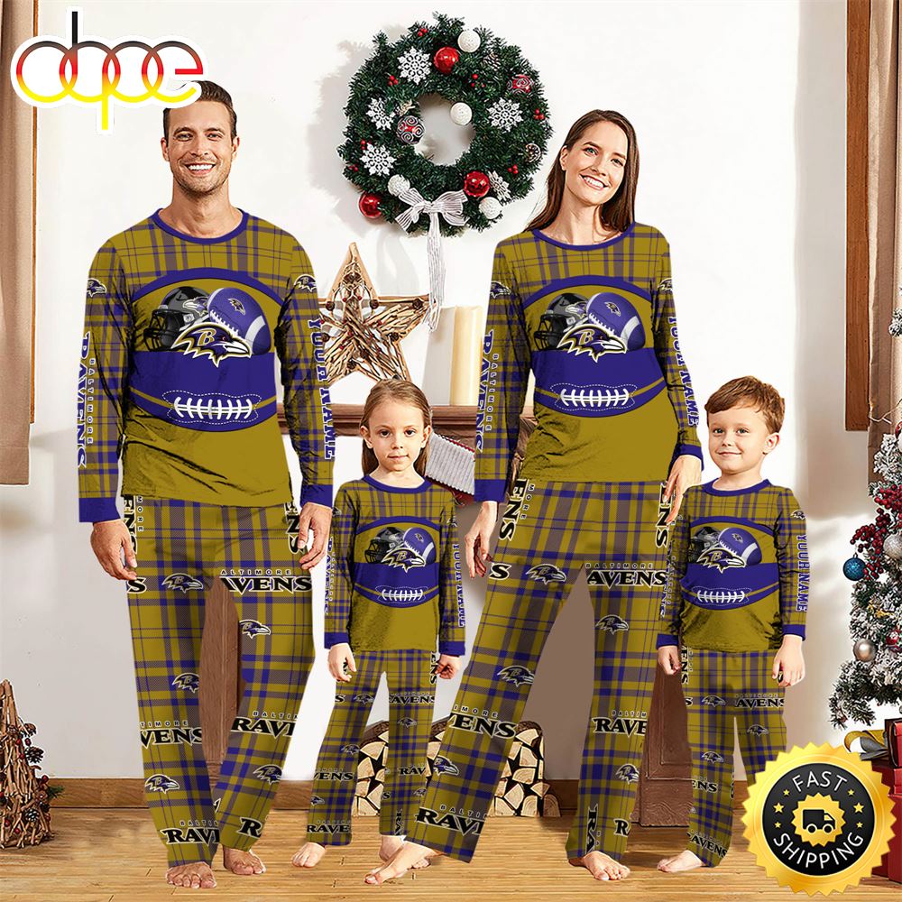 Sportswearmerch Baltimore Ravens NFL Personalized Pajamas Family For Fan
