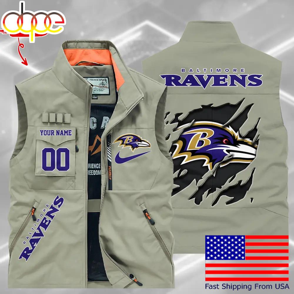 Sportswearmerch Baltimore Ravens NFL Personalized Pocket Vest For Fan