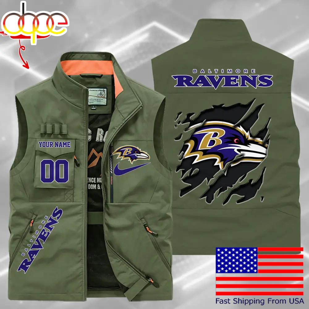 Sportswearmerch Baltimore Ravens NFL Personalized Pocket Vest For Fan