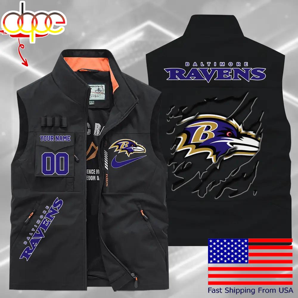 Sportswearmerch Baltimore Ravens NFL Personalized Pocket Vest For Fan
