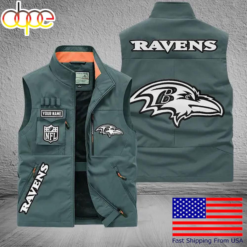 Sportswearmerch Baltimore Ravens NFL Personalized Pocket Vest For Fans For Fan