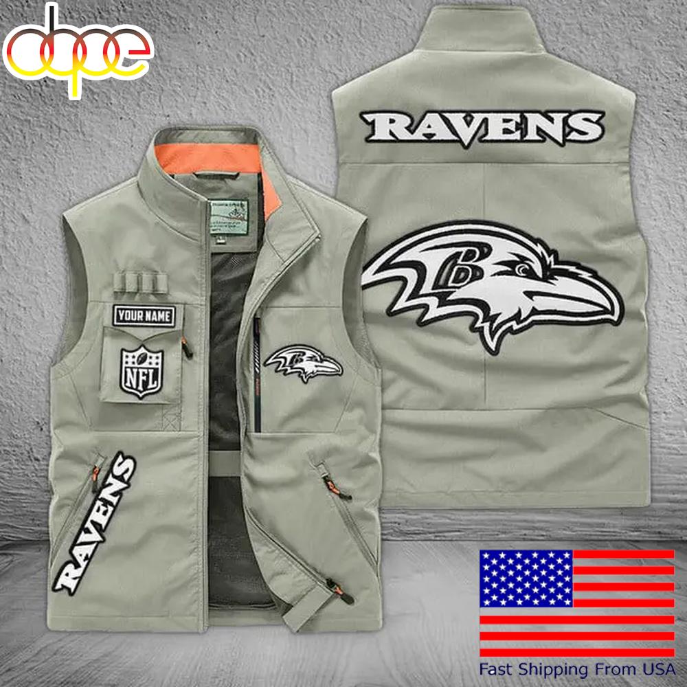 Sportswearmerch Baltimore Ravens NFL Personalized Pocket Vest For Fans For Fan