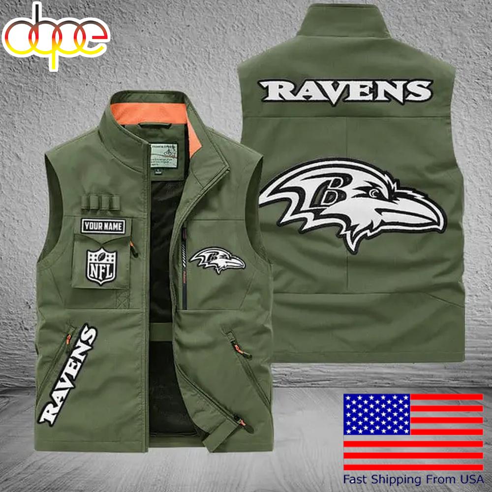 Sportswearmerch Baltimore Ravens NFL Personalized Pocket Vest For Fans For Fan
