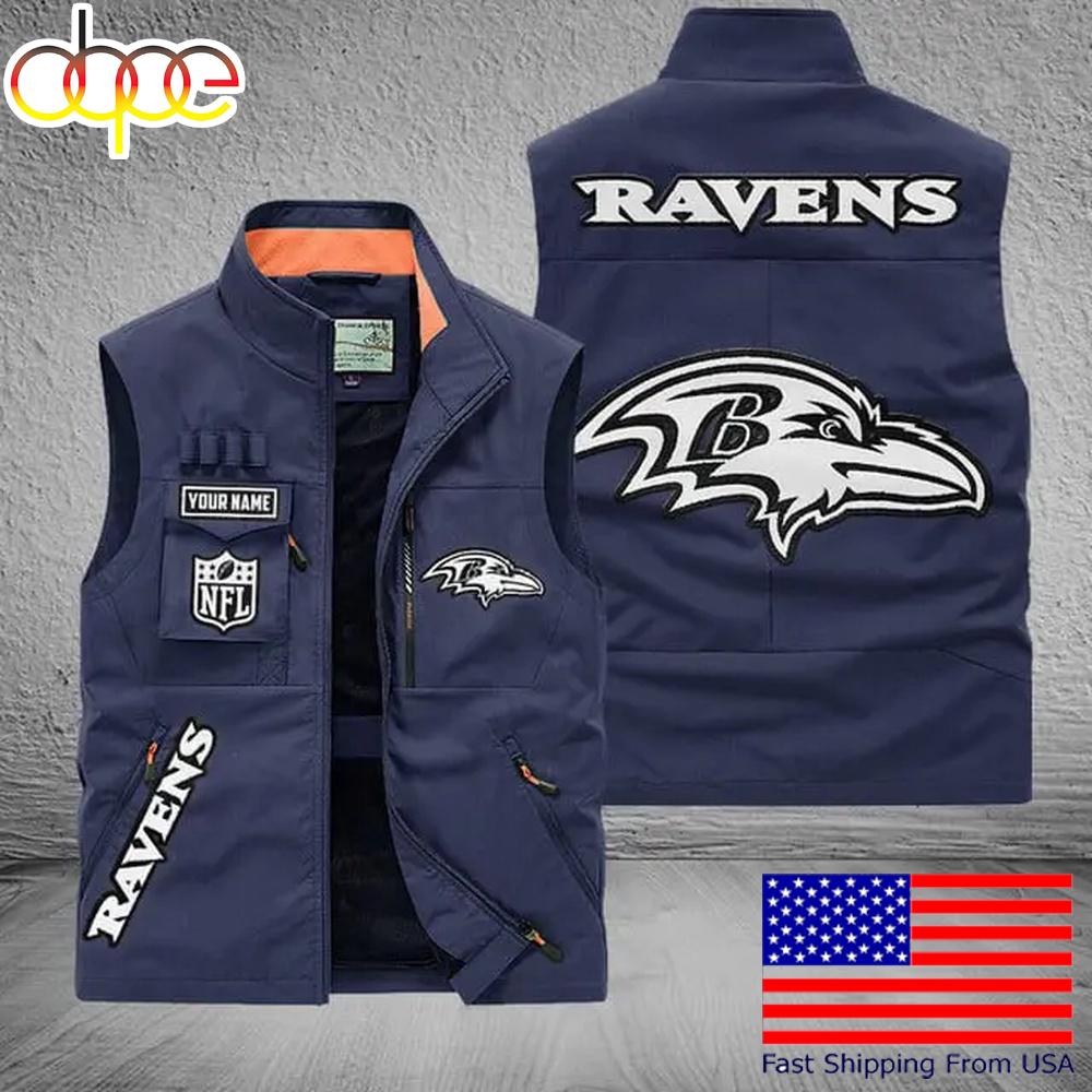 Sportswearmerch Baltimore Ravens NFL Personalized Pocket Vest For Fans For Fan