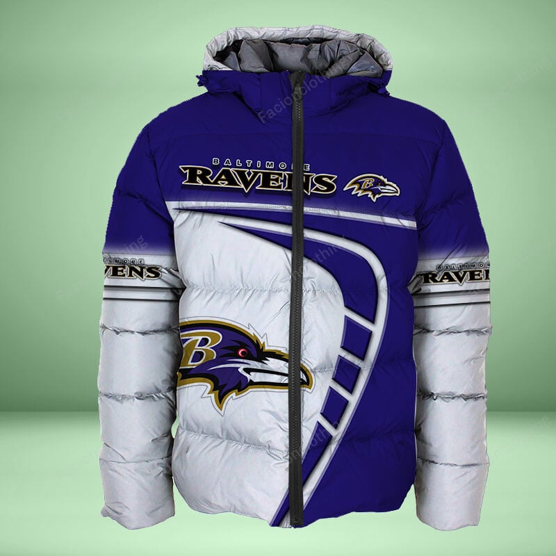 Sportswearmerch Baltimore Ravens NFL Personalized Puffer Jacket For Fan