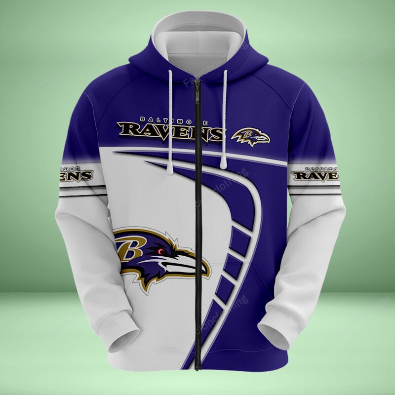 Sportswearmerch Baltimore Ravens NFL Personalized Zip Hoodie For Fan