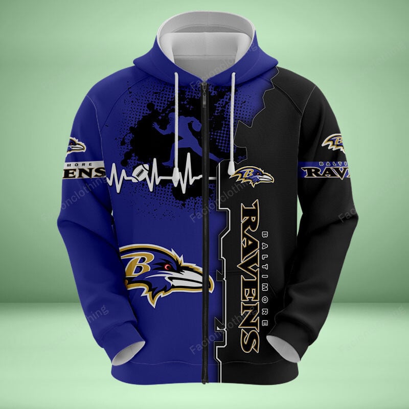 Sportswearmerch Baltimore Ravens NFL Personalized Zip Hoodie For Fan