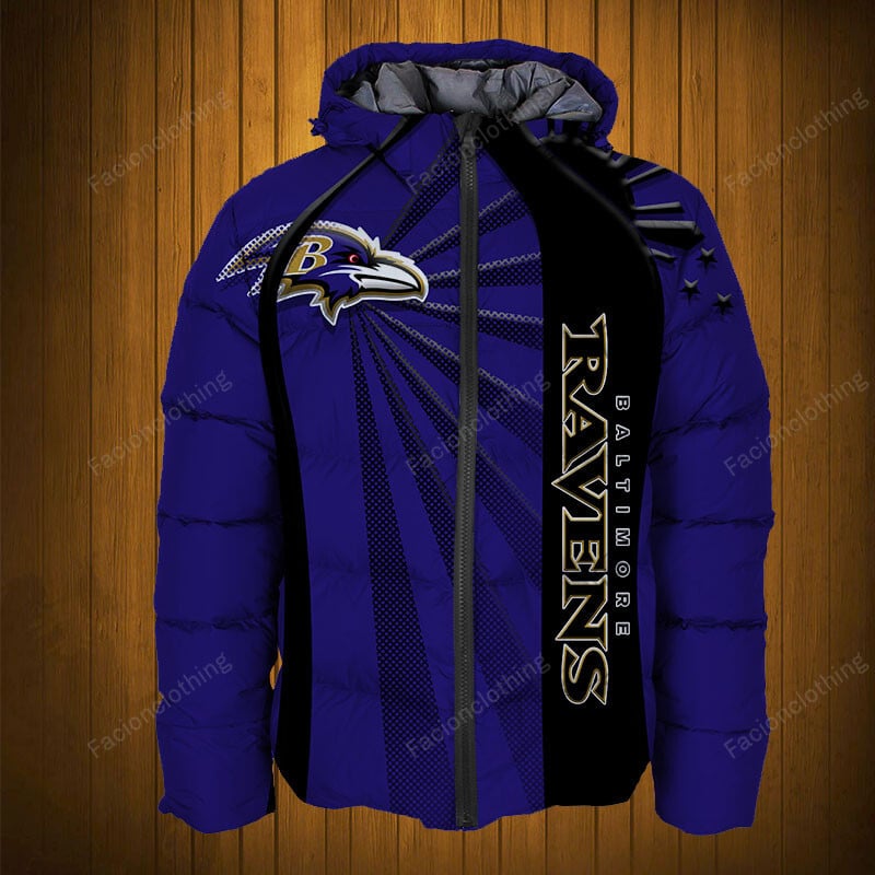 Sportswearmerch Baltimore Ravens NFL Puffer Jacket Personalized For Fan