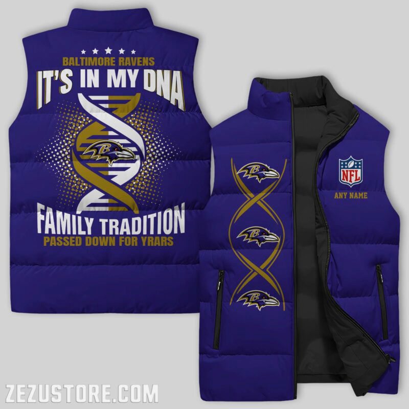 Sportswearmerch Baltimore Ravens NFL Sleeveless Puffer Jacket For Fans