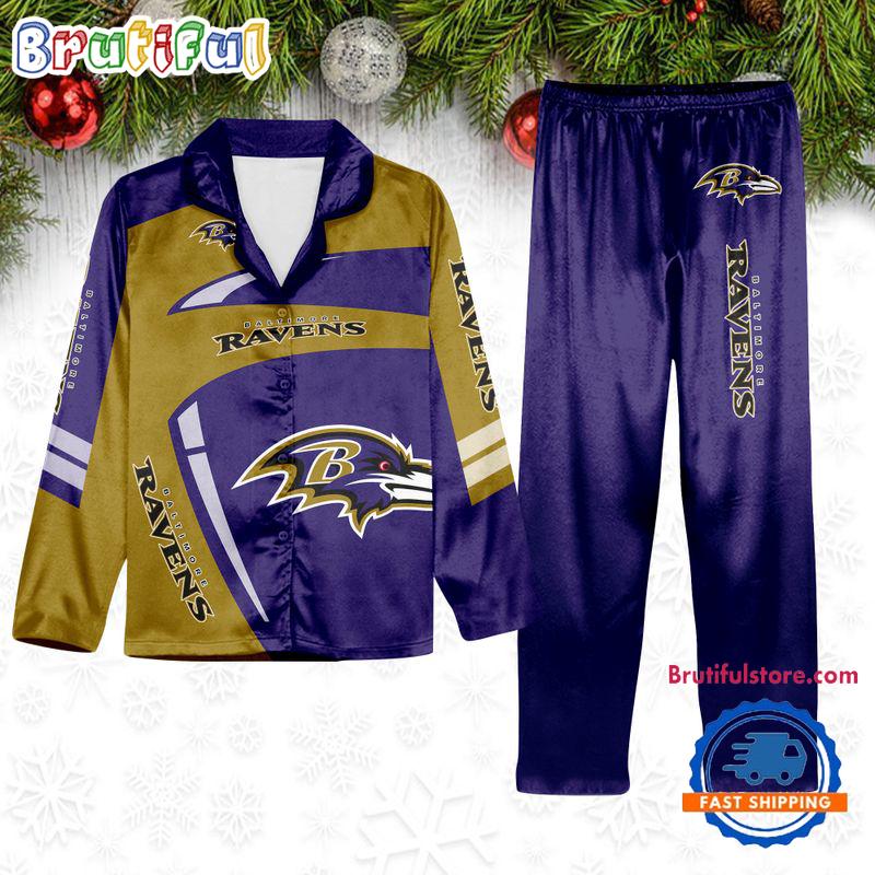 Sportswearmerch Baltimore Ravens NFL Winter Season Personalized Pajamas Set For Fan
