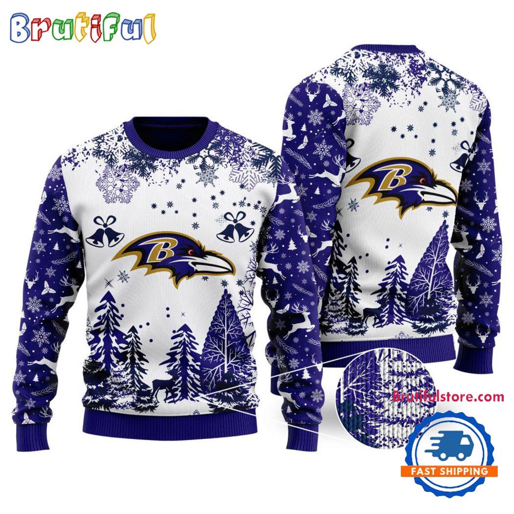 Sportswearmerch Baltimore Ravens NFL Xmas Tree Christmas Sweater For Fan
