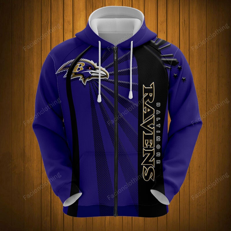 Sportswearmerch Baltimore Ravens NFL Zip Hoodie Personalized For Fan
