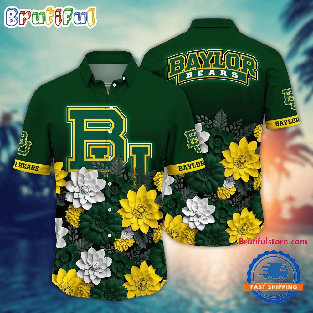Sportswearmerch Baylor Bears NCAA Flower Tropical Summer Beach Hawaiian Shirt For Fan