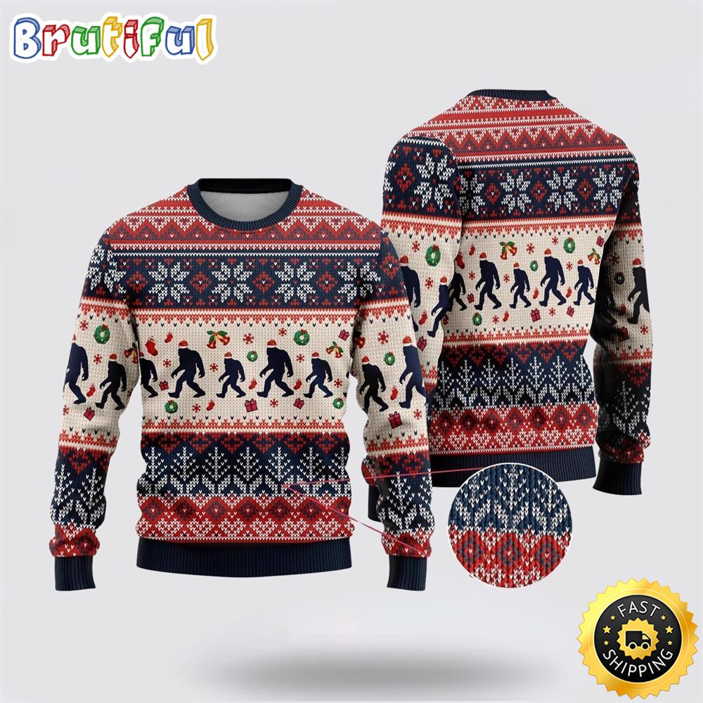 Sportswearmerch Bigfoot Christmas Sweater For Fan