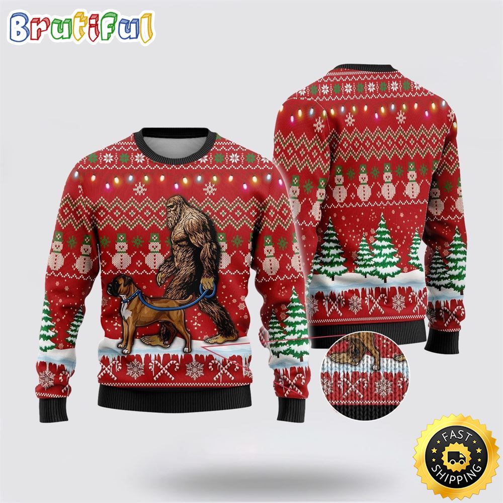 Sportswearmerch Bigfoot Goes To Spend Christmas With Shletie Christmas Sweater For Fan