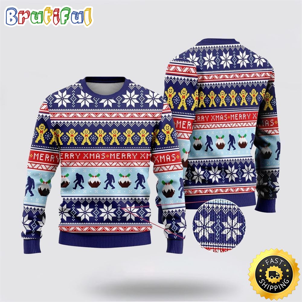 Sportswearmerch Bigfoot Merry Xmas Christmas Sweater For Fan