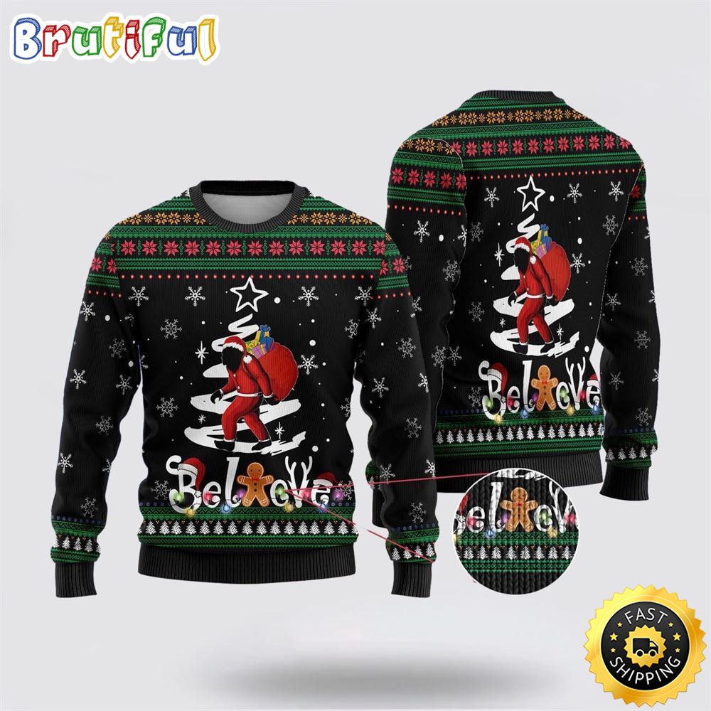 Sportswearmerch Bigfoot Santa Claus Gifts Christmas Sweater For Fan