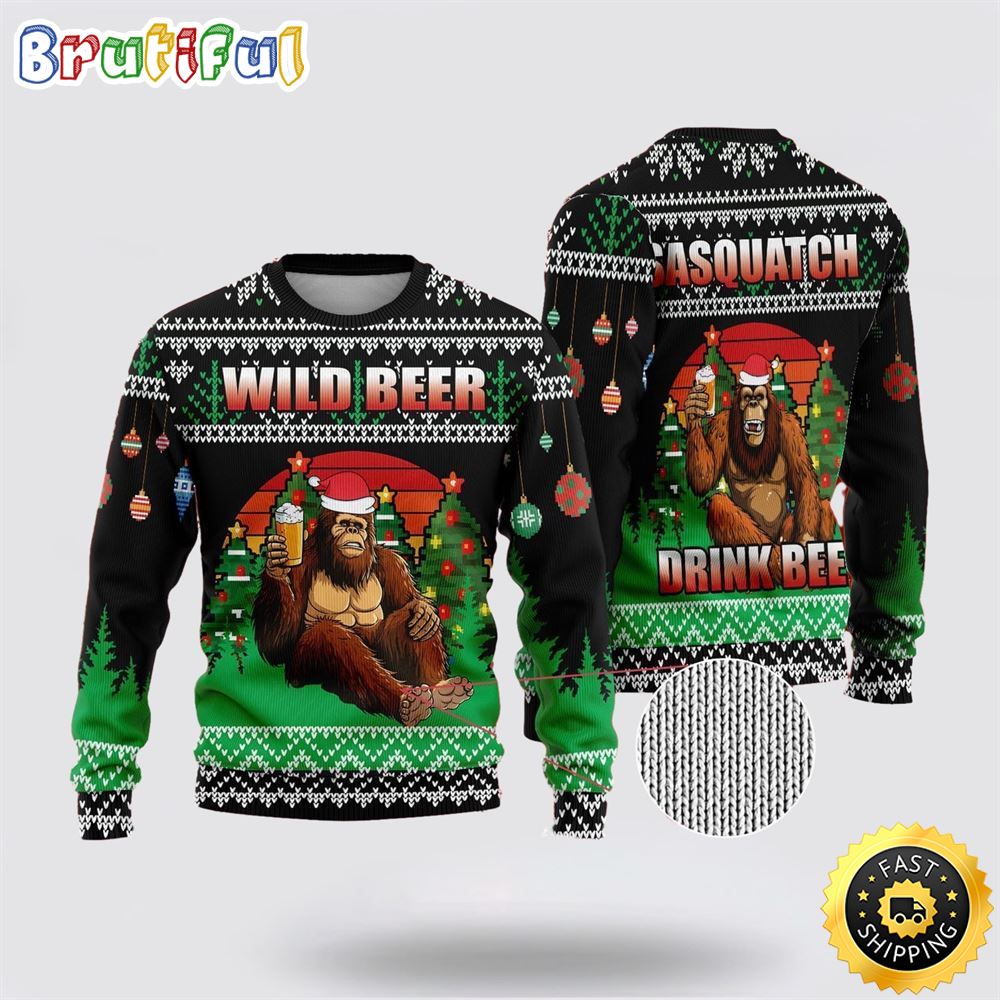 Sportswearmerch Bigfoot Wild Beer Christmas Sweater For Fan