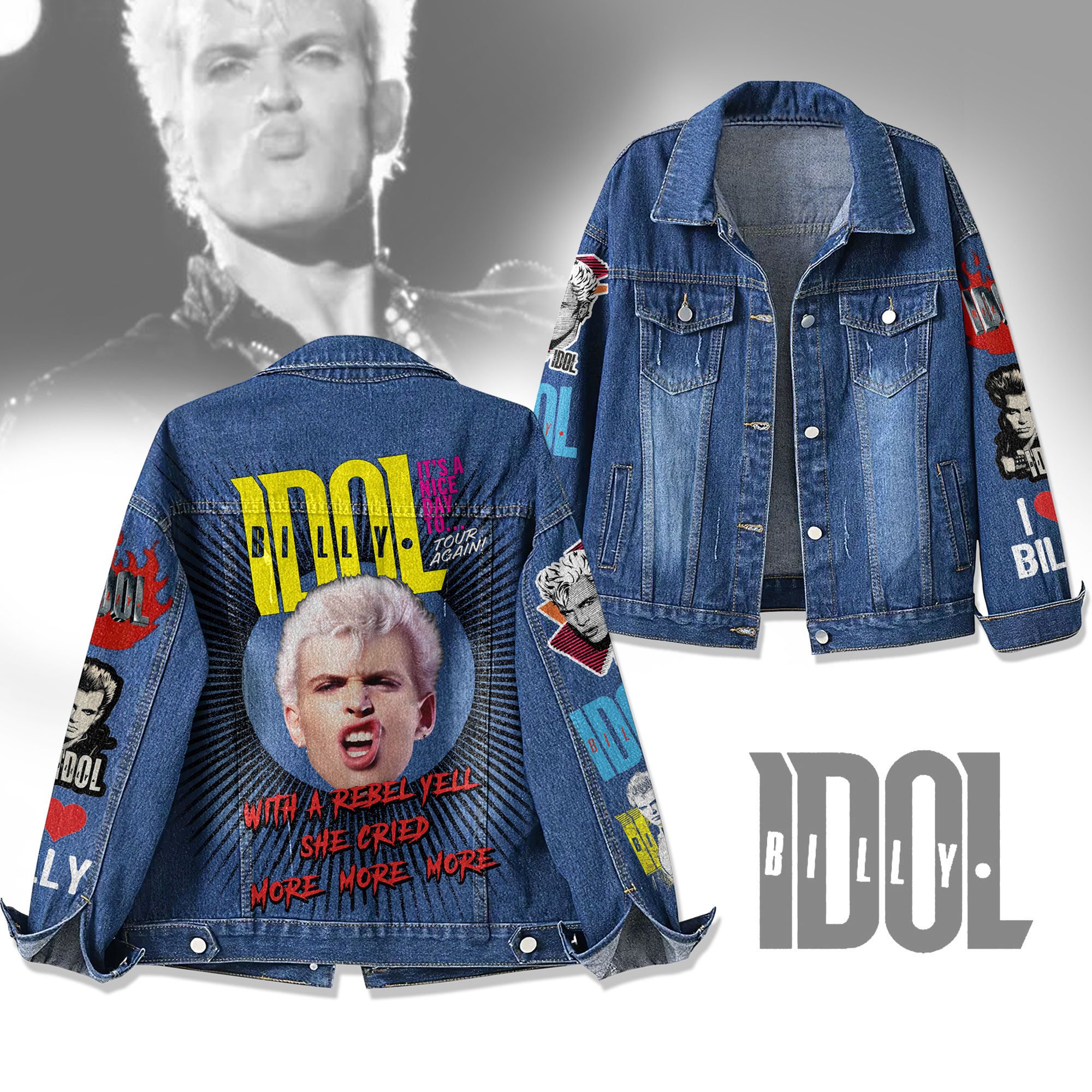 Sportswearmerch Billy Idol Denim Jacket Gift For Fans