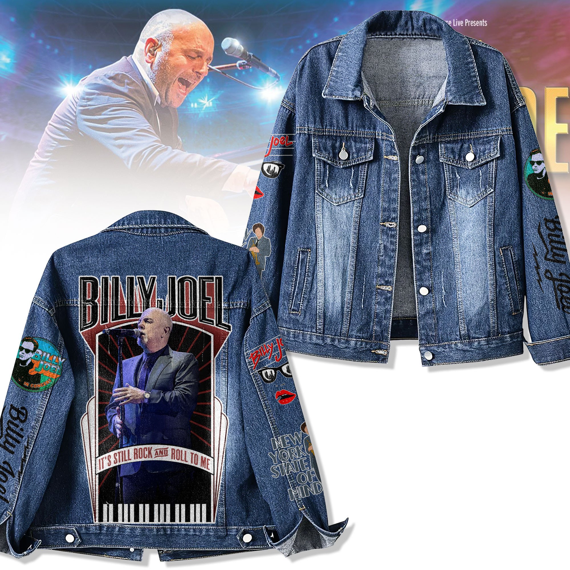 Sportswearmerch Billy Joel Denim Jacket Gift For Fans