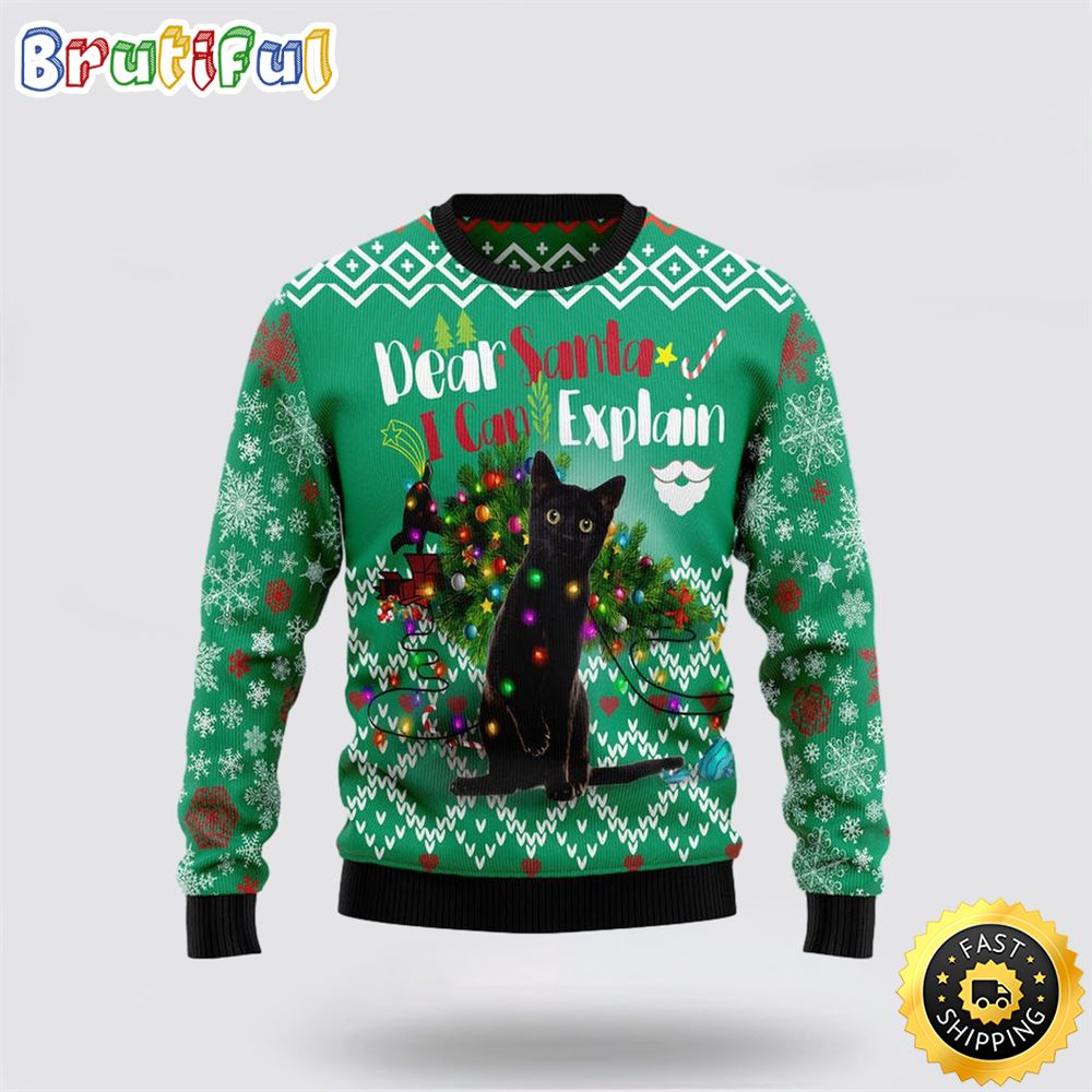 Sportswearmerch Black Cat I Can Explain Christmas Funny For Fan