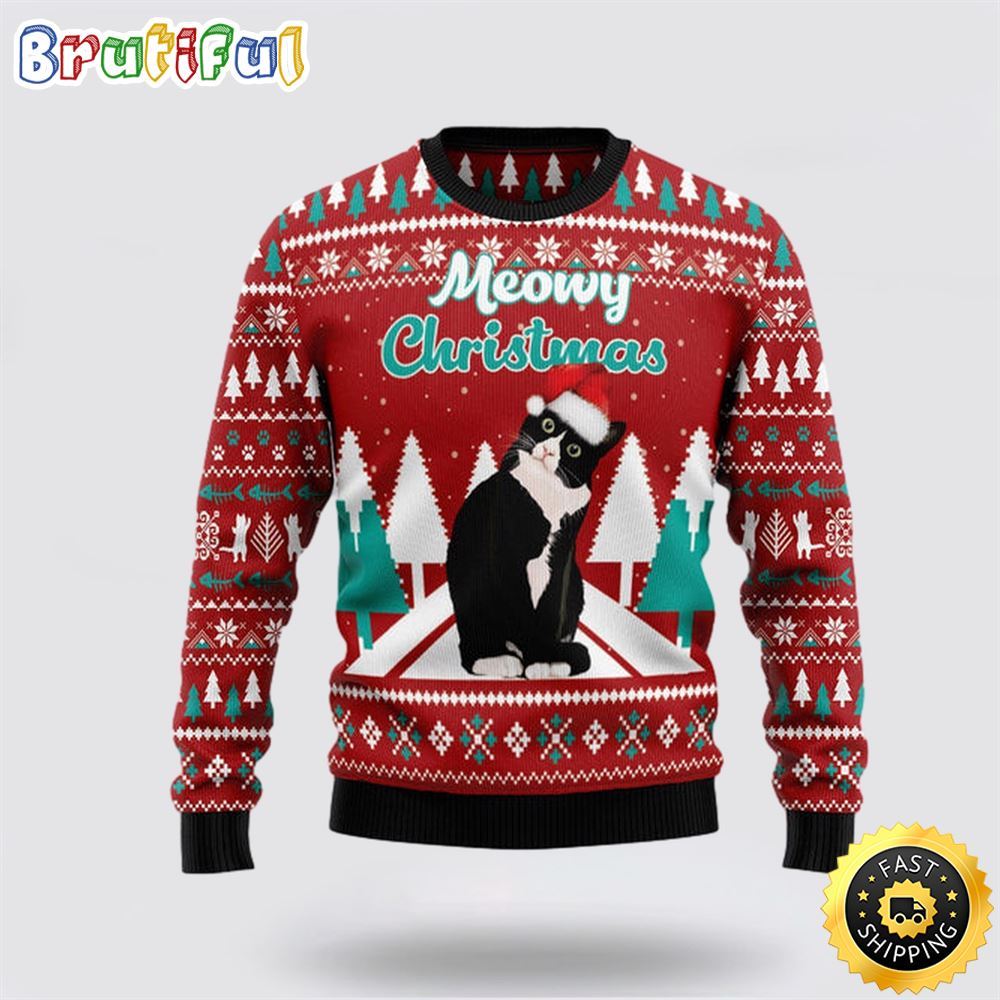Sportswearmerch Black cat Meowy Christmas For Fan
