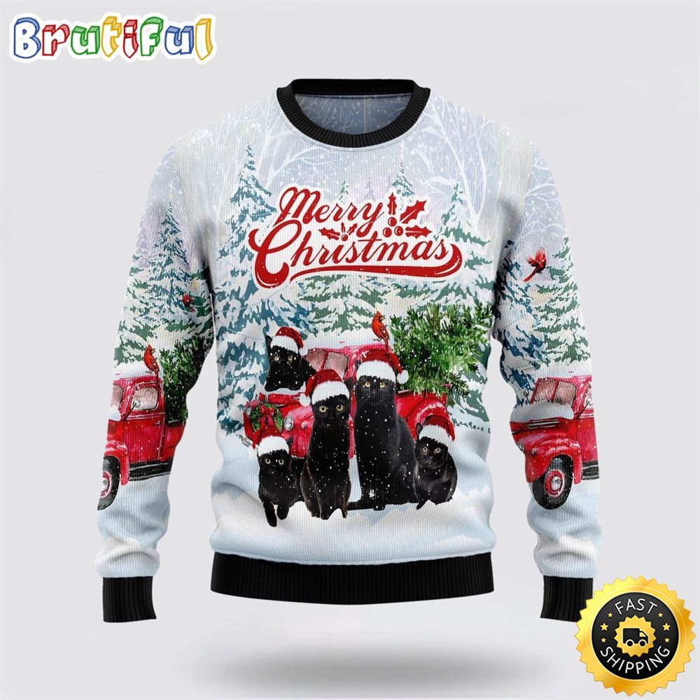 Sportswearmerch Black Cat Merry Christmas For Fan