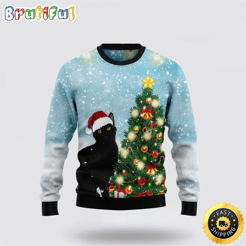 Sportswearmerch Black Cat Noel Tree For Fan