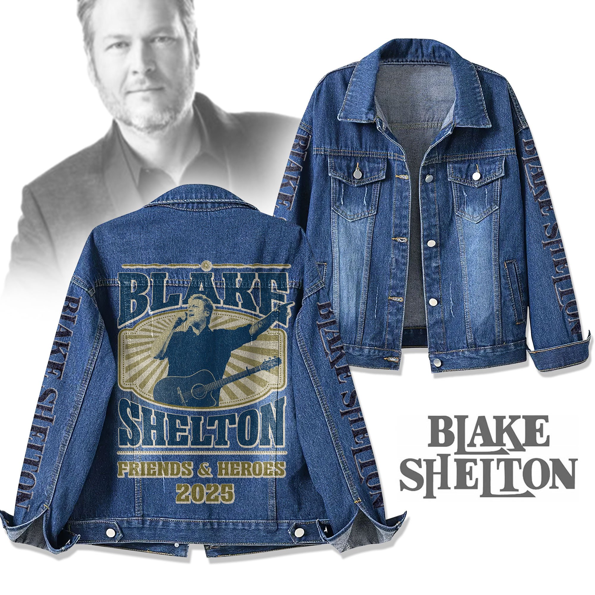 Sportswearmerch Blake Shelton Denim Jacket Gift For Fans